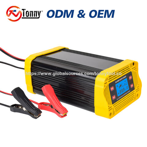 Chargeur de Batterie Intelligent Auto 12V 24V 10A 20A avec Protection Contre Surcharge/Court-Circuit pour Batteries Plomb-Acide et Lithium Automobiles et Motos