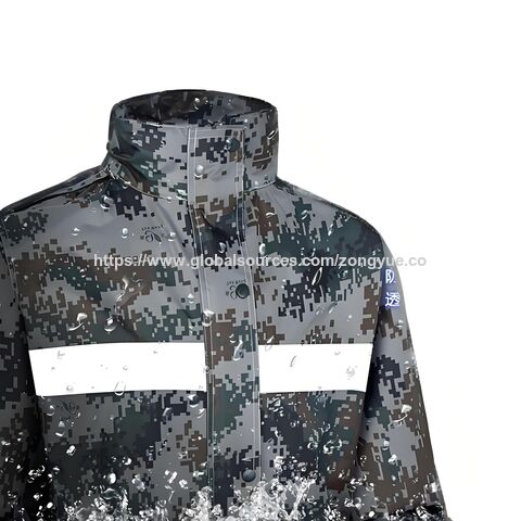 Großhandel Camouflage Regenanzug Reflektierendes Regenjacke und Hose Set Wasserdichter reflektierender Radfahranzug