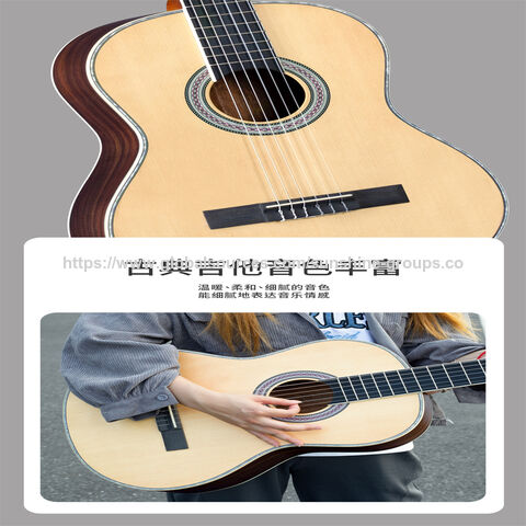39-Zoll-Klassikgitarre für Anfänger und Erwachsene, Holzgitarre mit abgerundeten Ecken, Musikinstrument