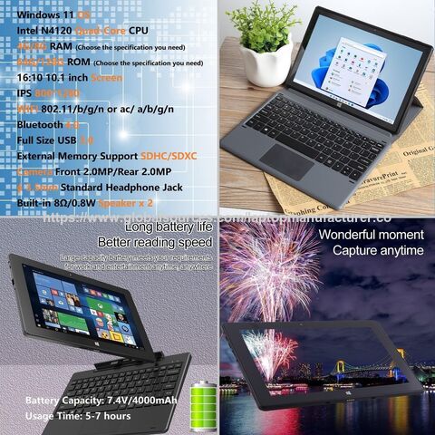 Tablet Windows 11 de 10.1" con precio de fábrica, CPU Intel Celeron N4120 de cuatro núcleos, 8GB de RAM, 128GB de almacenamiento, pantalla táctil IPS HD, Tablet Windows para empresas