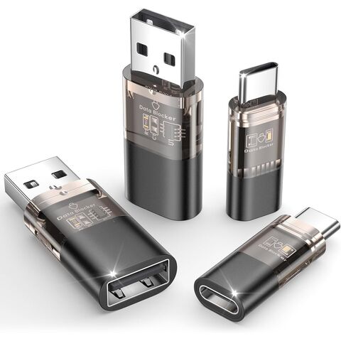 حاجب بيانات USB، نوع A و نوع C شفاف، حاجب بيانات للشحن فقط، يرفض القرصنة، يوفر شحن آمن