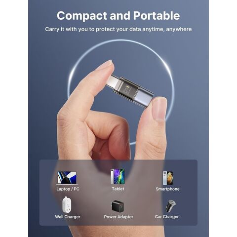 حاجب بيانات USB، نوع A و نوع C شفاف، حاجب بيانات للشحن فقط، يرفض القرصنة، يوفر شحن آمن