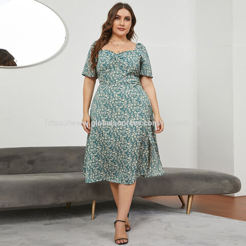 ladies xl dresses Milloud Plus Size Dress for Women - 3/4 Sleeve V-Neck Maxi Dress for Women with Belt and Pockets White 2XL or gatherings Plus Size Dresses for Women