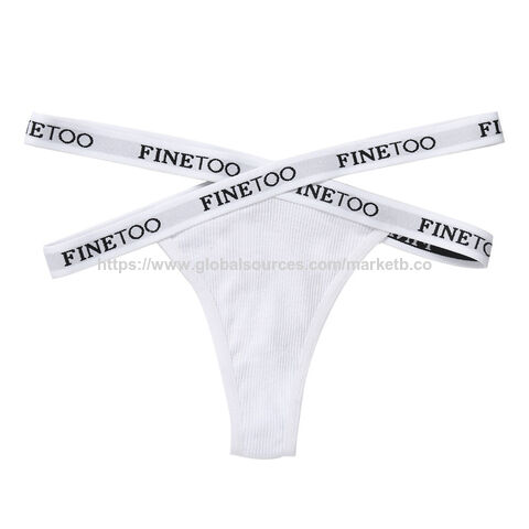 Bragas tipo tanga sexys con logo personalizado para mujer, doble cinturón, lencería para mujer