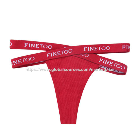 Bragas tipo tanga sexys con logo personalizado para mujer, doble cinturón, lencería para mujer