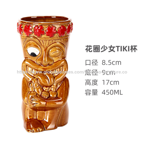 Taza Tiki Hawaiana al por mayor, Taza de cóctel creativa, Taza de cerámica, Decoración de taza de Bar