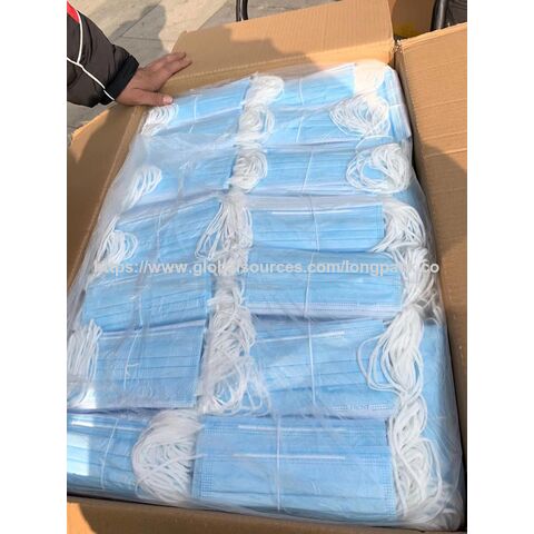 كمامة واقية جراحية للاستعمال مرة واحدة ثلاثية الطبقات، أجهزة تنفس جزيئية متوفرة في مخزوننا.