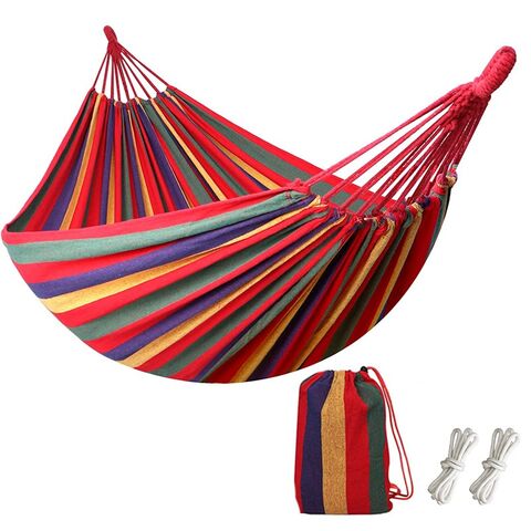 Hamaca de Camping Doble e Individual Personalizada al por Mayor de Fábrica, Hamaca de Algodón Portátil Ligera para Colgar para Viajes y Exteriores