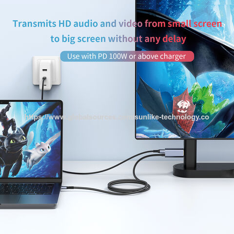 Pabrik OEM ODM, Kabel USB C Sunlike Baru, Pengisian Cepat PD 100W, untuk transfer audio dan video, Hitam, warna perak untuk pilihan