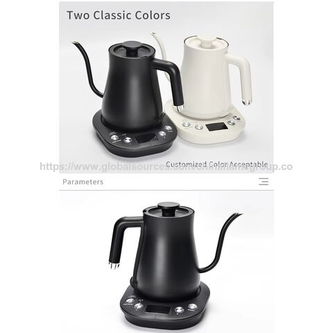 Neu eingetroffen: Schwanenhals-Wasserkocher für Pour-Over-Kaffee, elektrisch, mit digitaler Anzeige, Temperaturregelung, Edelstahl