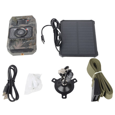 Cámara de Caza 1080P Wifi con Batería de 2000mAh Incorporada y Panel Solar - Ideal para Vigilancia de Fauna