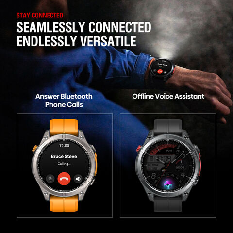 Zeblaze Stratos 4 Reloj Inteligente GPS con Pantalla AMOLED de 1.43'', GPS Integrado, Linterna, Altímetro Barométrico, Llamadas Bluetooth, 5 ATM