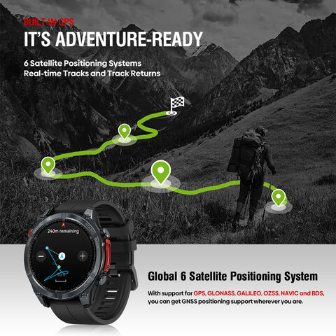 Zeblaze Stratos 4 Reloj Inteligente GPS con Pantalla AMOLED de 1.43'', GPS Integrado, Linterna, Altímetro Barométrico, Llamadas Bluetooth, 5 ATM