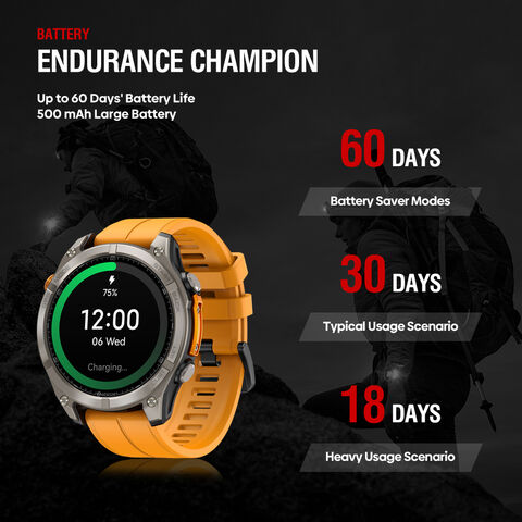 Zeblaze Stratos 4 Reloj Inteligente GPS con Pantalla AMOLED de 1.43'', GPS Integrado, Linterna, Altímetro Barométrico, Llamadas Bluetooth, 5 ATM