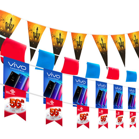 Guirlandes de fanions triangulaires personnalisées de qualité supérieure, drapeaux de festival pour une utilisation quotidienne