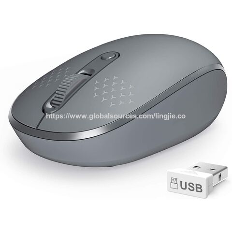 Bluetooth Mouse, 2.4G Ergonomic Computer Mouse for Laptop with USB Receiver, Portable Cordless 4 key,For home office