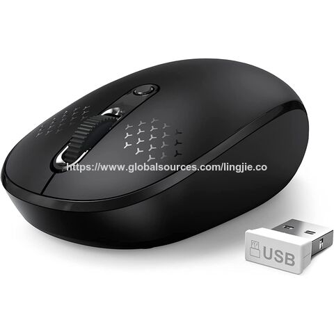 Bluetooth Mouse, 2.4G Ergonomic Computer Mouse for Laptop with USB Receiver, Portable Cordless 4 key,For home office