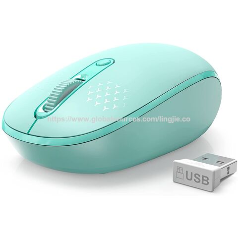 Bluetooth Mouse, 2.4G Ergonomic Computer Mouse for Laptop with USB Receiver, Portable Cordless 4 key,For home office
