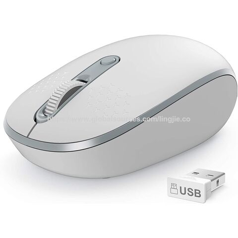 Bluetooth Mouse, 2.4G Ergonomic Computer Mouse for Laptop with USB Receiver, Portable Cordless 4 key,For home office