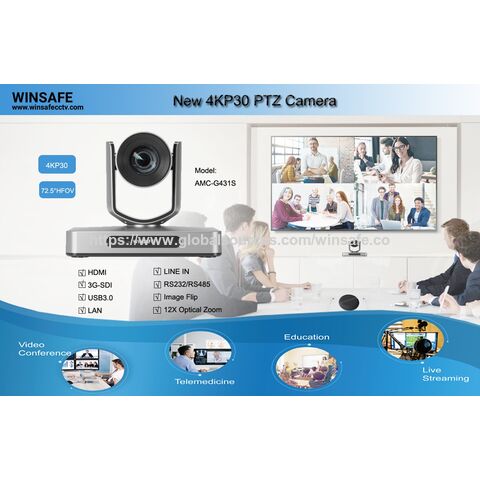 Caméra PTZ 4K60p NDI 12G-SDI Genlock Free-D SRT Dante AV-H avec IA puissante pour suivi automatique du conférencier, zoom 20X/30X, studio AR/VR