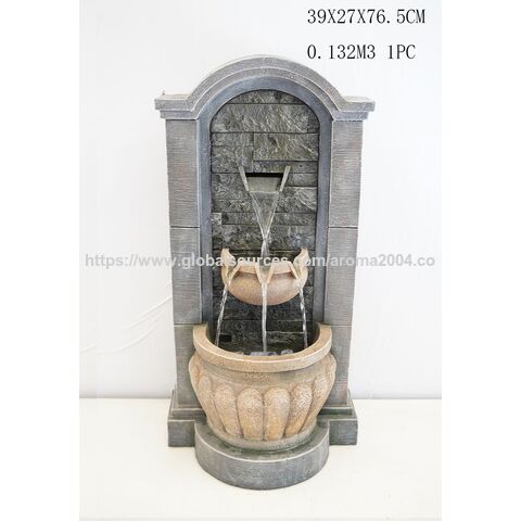 Freistehende klassische Harz-Feen-Erntegöttin-Wasserbrunnen mit LED-Außenpumpe für Gartendekoration