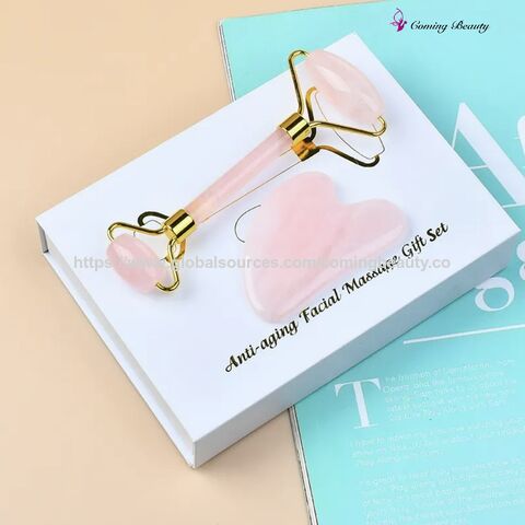 Compre Rodillo De Jade De Cuarzo Rosa De Alta Calidad, Masajeador