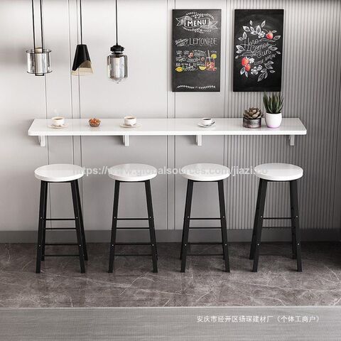 Table et chaises de bar AAA en gros, métal, petite famille, table basse et chaise de célébrité Web, comptoir de bar, marbre nordique blanc moderne