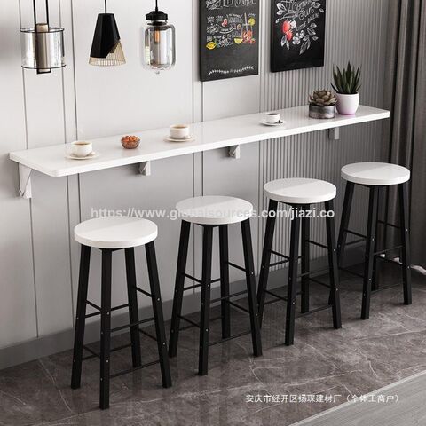 Table et chaises de bar AAA en gros, métal, petite famille, table basse et chaise de célébrité Web, comptoir de bar, marbre nordique blanc moderne