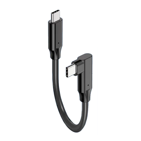 Câble USB-C 3.2 Gen2 Double 20Gbps Haute Vitesse Optimisé pour le Gaming VR avec Ports Droit/RA, Gaine TPE