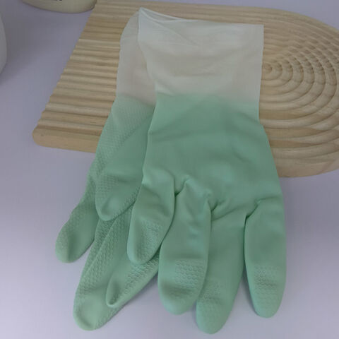 Luvas de PVC para uso doméstico, preço de fábrica no atacado, para limpeza de cozinha, lavagem de roupas, luvas de borracha duráveis e à prova d'água. OEM bem-vindo.