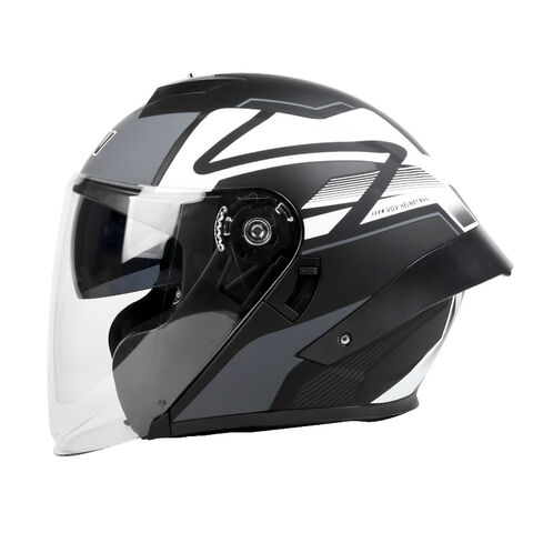Capacete de motocicleta de meia face universal para todas as estações, com lente dupla e viseira solar, estilo cavaleiro 3C para homens e mulheres - Promoção Imperdível