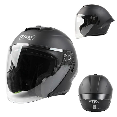Capacete de motocicleta de meia face universal para todas as estações, com lente dupla e viseira solar, estilo cavaleiro 3C para homens e mulheres - Promoção Imperdível