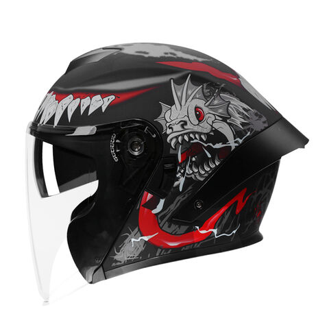 Capacete de motocicleta de meia face universal para todas as estações, com lente dupla e viseira solar, estilo cavaleiro 3C para homens e mulheres - Promoção Imperdível