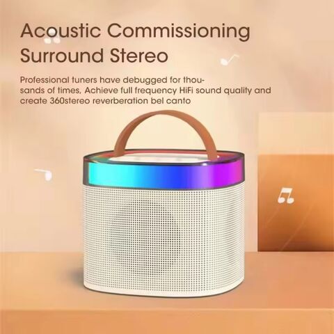 Altavoz Bluetooth Portátil al por Mayor con Sonido Envolvente Estéreo Inalámbrico, Máquina de Karaoke con 2 Micrófonos