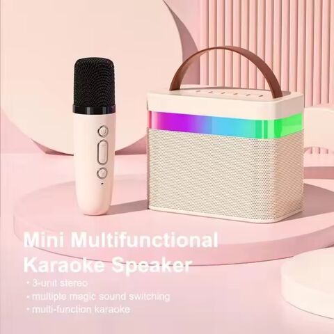 Altavoz Bluetooth Portátil al por Mayor con Sonido Envolvente Estéreo Inalámbrico, Máquina de Karaoke con 2 Micrófonos