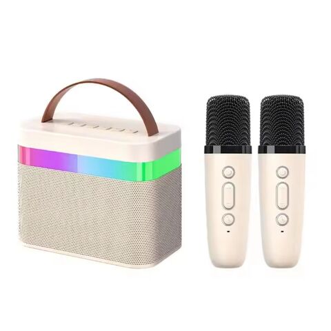 Altavoz Bluetooth Portátil al por Mayor con Sonido Envolvente Estéreo Inalámbrico, Máquina de Karaoke con 2 Micrófonos