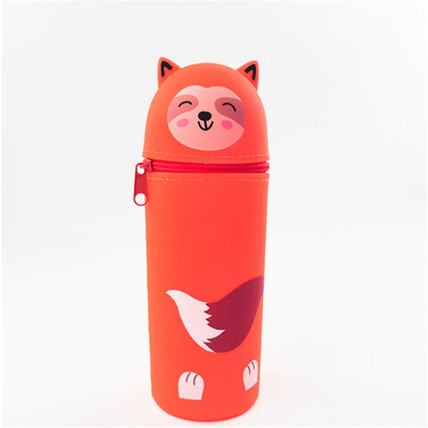 Estuche de Lápices de Silicona Retráctil Plegable con Diseño de Dibujos Animados, Organizador de Papelería Creativo y Sencillo para Estudiantes al por mayor