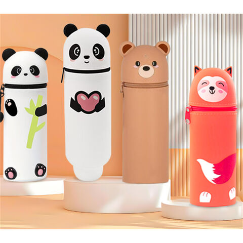 Estuche de Lápices de Silicona Retráctil Plegable con Diseño de Dibujos Animados, Organizador de Papelería Creativo y Sencillo para Estudiantes al por mayor