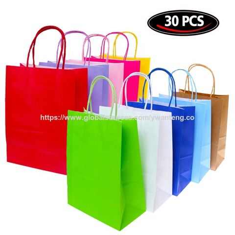 Sac Cadeau en Papier Kraft Blanc Fabriqué à la Machine, Personnalisé avec 10 Couleurs, Impression Sur Mesure