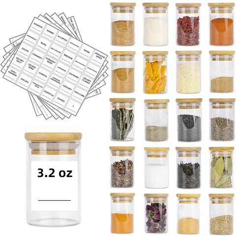 Mini frasco de especiarias de 90 g com tampa de bambu
