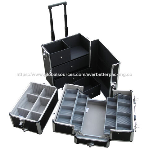 Manufacturer Customized Trolley Detachable Beauty Case with DIY Dividers and Compartments hard shell, sturdy storage travel .OEM