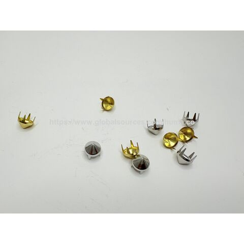 BC-3103 - مجموعة أزرار مدببة مستديرة مقاس 9 مم باللون الفضي/الذهبي/الرمادي الداكن/البرونزي لإكسسوارات الملابس، طلاء كهربائي صديق للبيئة