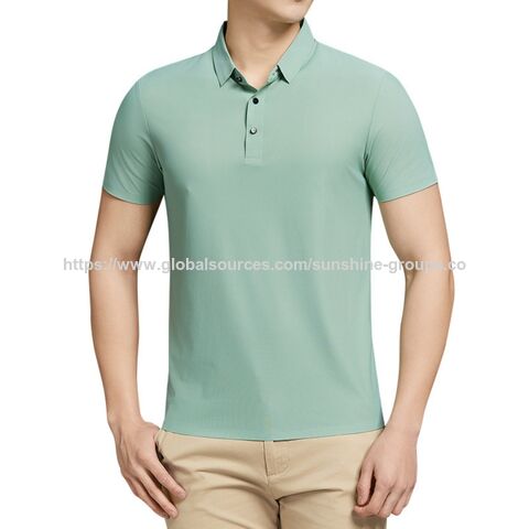 Polo de luxe en soie glacée sans couture pour homme, grande taille, disponible en plusieurs couleurs. Polo de marque tendance avec col pour l'été. Manches courtes
