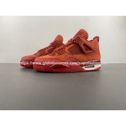 Nuevos Zapatos de Hombre 2025 Nigel Sylvester de Alta Calidad AJ4 Naranja Air Jordan 4 Sneakers para Hombre