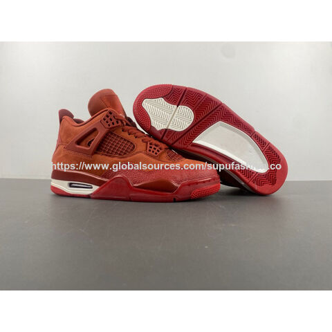 Nuevos Zapatos de Hombre 2025 Nigel Sylvester de Alta Calidad AJ4 Naranja Air Jordan 4 Sneakers para Hombre