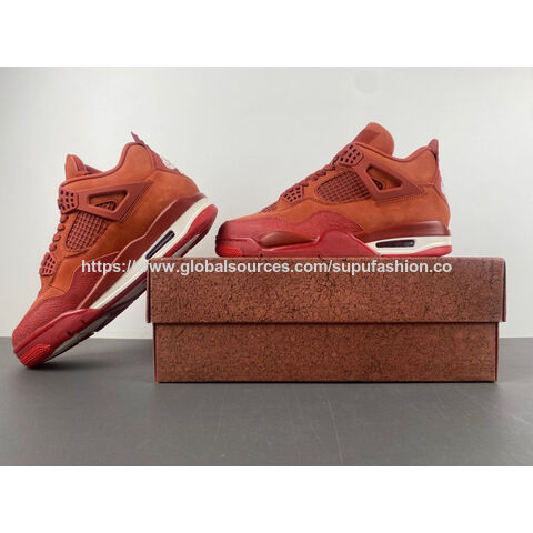 Nuevos Zapatos de Hombre 2025 Nigel Sylvester de Alta Calidad AJ4 Naranja Air Jordan 4 Sneakers para Hombre