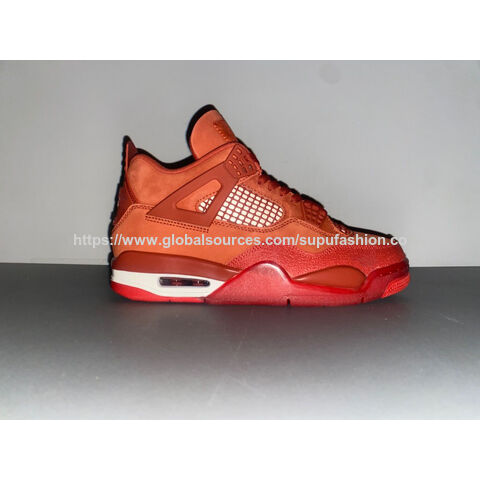 Nuevos Zapatos de Hombre 2025 Nigel Sylvester de Alta Calidad AJ4 Naranja Air Jordan 4 Sneakers para Hombre