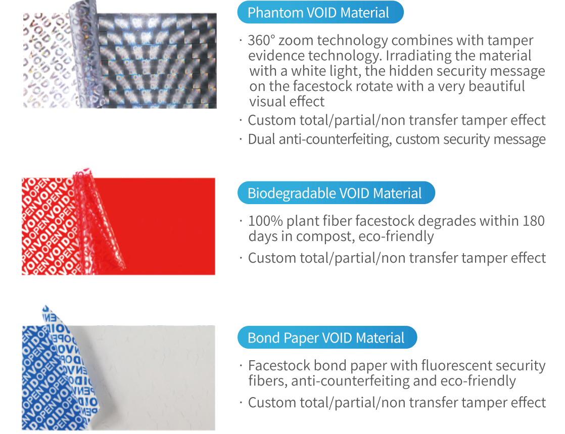 Full Transfer Partial Transfer Void Paper Security Label Material ...