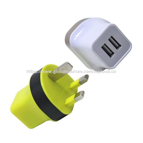 Kompaktes 2-Port USB Ladegerät mit UK Stecker, 2.4A für Mobiltelefone - Ideal für den Großhandel
