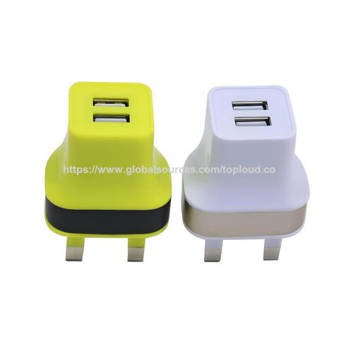 Kompaktes 2-Port USB Ladegerät mit UK Stecker, 2.4A für Mobiltelefone - Ideal für den Großhandel